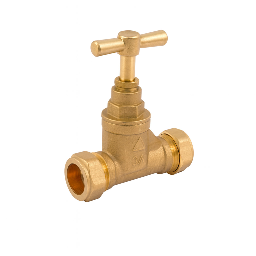15mm Compression Brass EN1213 Stopcock Water Isolation Control Plumbing Fitting