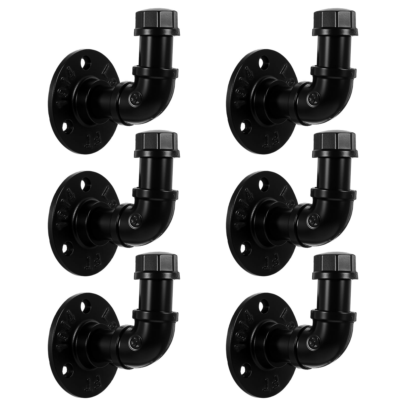 Hooks For Hanging, 6 Pack Vintage Industrial Iron Pipe Towel