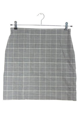 HALLHUBER High Waist Rock Damen Rock Gr. DE 38 hellgrau-schwarz-weiß Casual-Look