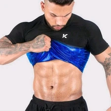 3 Kewlioo Mens Sauna Suit Shirts Heat Trapping Sweat X-Large Black Gray & Camo