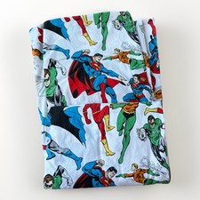 Pottery Barn Kids Justice League Flat Sheet Full Size 100% Cotton Batman Superma