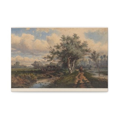 Dirk van Lokhorst - Landschap met koeien en water - 1828 - Canvas Wall Art