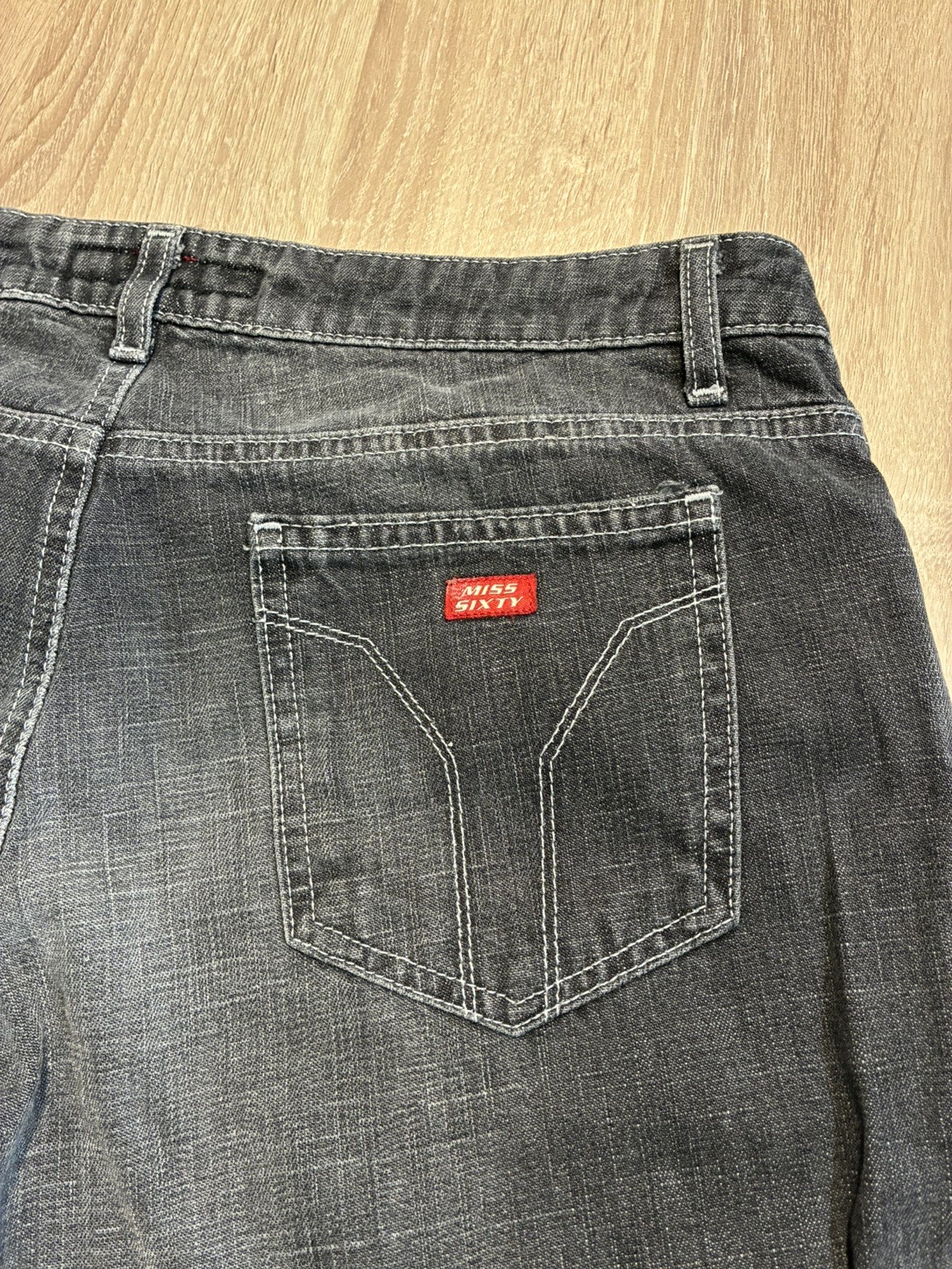 Vintage Y2K Miss Sixty Boho Patchwork Flower Denim Flare Jeans Size 31 Rare👌🚚 image 9