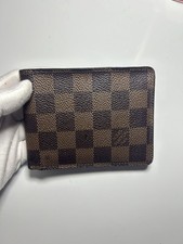 Louis Vuitton Damier Ebene Portafoglio Multiplo Bifold Monogram Sottile Tela Marrone