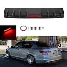 Rear Bumper Diffuser Spoiler Lip Wled Break Light For Honda Accord Sedan Matte Rear Bumper Diffuser Spoiler Lip Wled Break Light For Honda Accord Sedan Matte