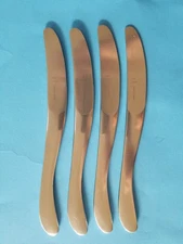 Set of 4 Lauffer Stainless DESIGN 1 Dinner KNIFE Satin Germany modern solid vtg
