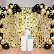 48 Pcs Light Gold Shimmer Wall Backdrop Panels for Party Decor