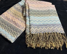 KulturaEthnic Asstd.  Fringed Scarf/ Wrap shawl  NWT 100% Pashmina 70" X 26"