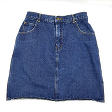 Vintage 90s Jordache Dark Wash Denim Zip Sides A-line Mini Skirt Jr 11 27x18"
