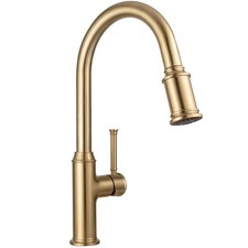 Champagne Gold Kitchen Faucet with Pull Down Sprayer