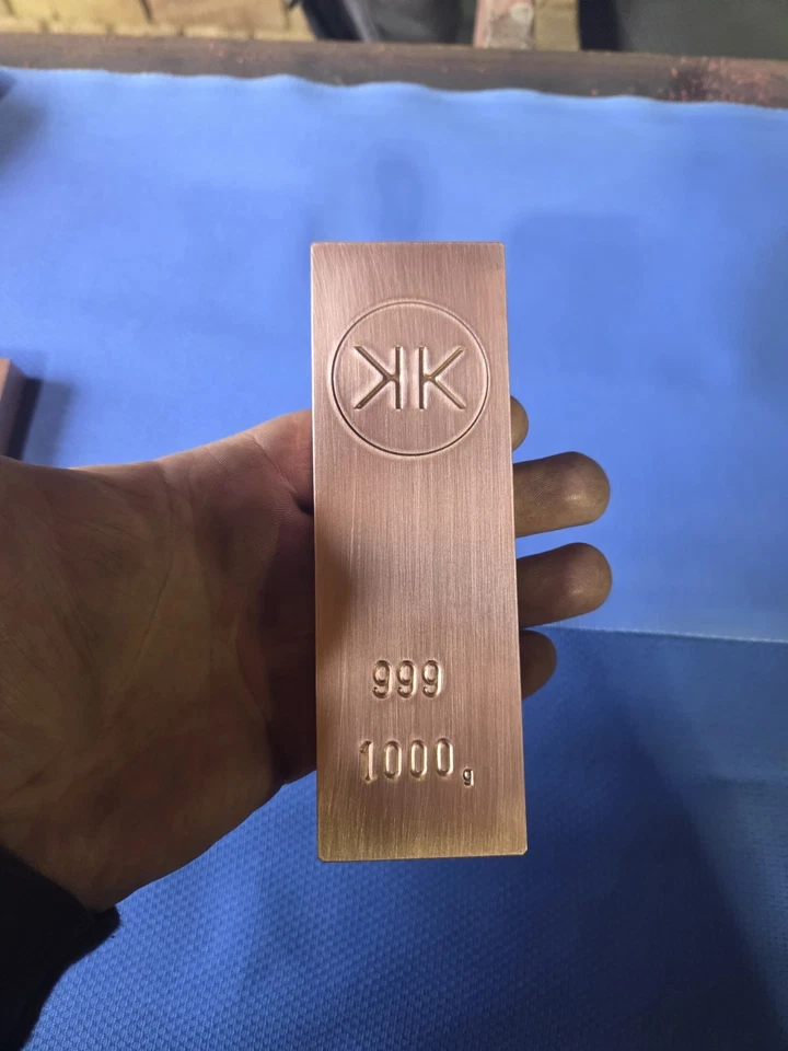 1 Kilo Kupferbarren 1000g 999 - Bild 1 von 3