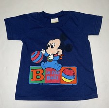 Vintage Disney Babies Mickey Mouse B is for Ball Blue T-Shirt Size 24 Months