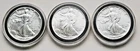 3 American Silver Eagles 1986 1989 1991 1 oz .999 Fine Silver Coin Lot Caps