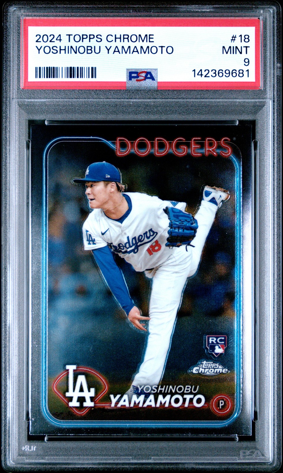 2024 TOPPS CHROME #18 YOSHINOBU YAMAMOTO PSA 9