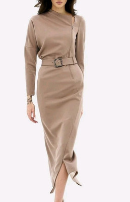 BGL Women's Size 2 Beige Wool-Blend Midi Dress New with Tags | eBay