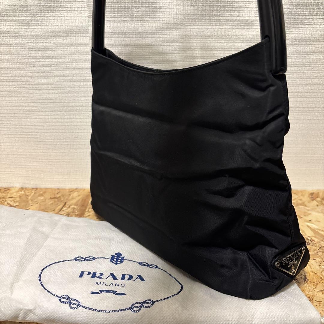 Vintage 90s PRADA Black Shoulder Bag in Excellent Condition