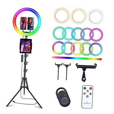 13'' Selfie Ring Light with 76'' Tripod Stand & 3 Phone 13'' Musical Version