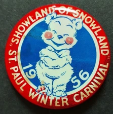 Vtg 1956 St Paul Minnesota Winter Carnival 2 1/4" Celluloid Pinback