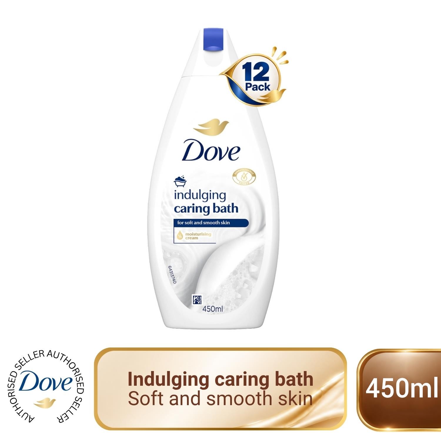 Dove Caring Bath Indulging Cream Bath Soak 6X 450 ml - Image 4