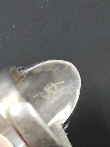 VTG Taxco Mexico Sterling Silver Turquoise Poisoners Ring, Size7, Adjustable - Picture 11 of 14