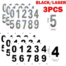 3Pcs 3in/4in License Plate Number Reflective Invisible Digital Stickers HOT