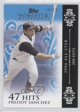 2008 Moments & Milestones Blue 10/10 Freddy Sanchez (2006 All-Star 200 Hits) 0b2