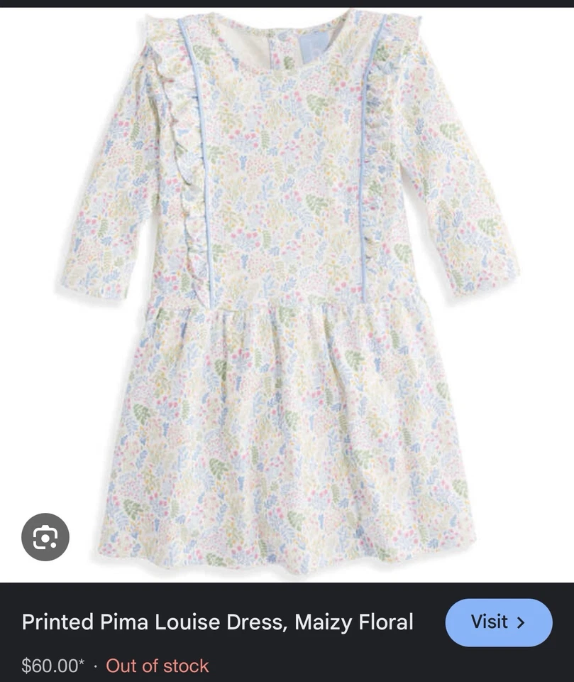 Vestido Louise Bella Bliss Maizy Floral Algodón Pima Niña Talla 6 Impecable $60 Foto 2 de 4