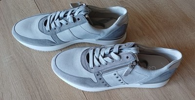 Gabor Sneaker  Damen   Leder  Größe 41  Farbe stone/light -grey  Neu m. Karton