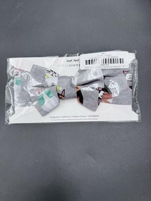 Little Sleepies COZY CATS Luxe Headband Bow Newborn To 3T NEW NIB
