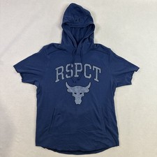 Under Armour Project Rock Shirt Mens Large RSPCT Short Sleeve Hoodie Pullover
