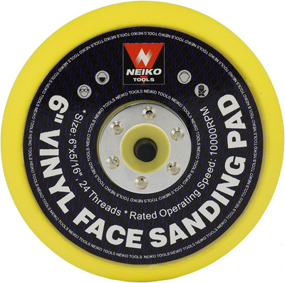 30262A 6'' Sanding Pad with Vinyl PSA Backing, 5/16  Arbor with 24 Thread Mounts,