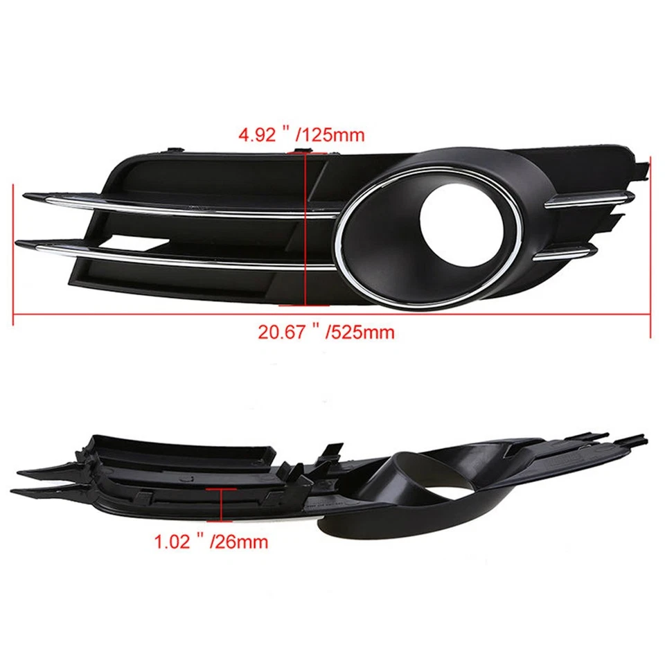 FOR AUDI A6 C7 SEDAN 2011-2015 PAIR FRONT BUMPER FOG LIGHT GRILLE GRILL COVER Foto 4 de 4