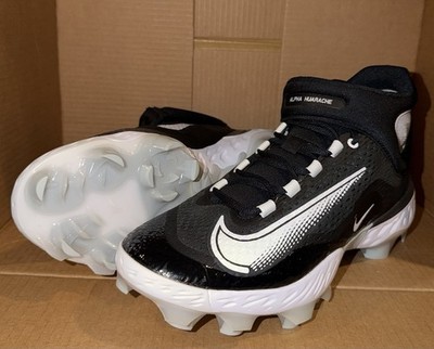 Sz 12  Nike NDX6960-010 Alpha Huarache 4 Mid High Molded Black Baseball Cleats