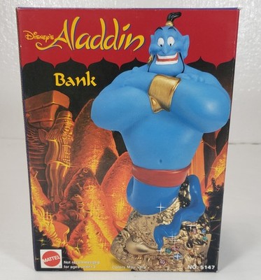 Mattel Disney Aladdin Genie Coin Bank, 1990's, New in Box #5147