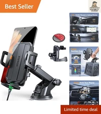 Smartphone Car Holder – Strongest Suction, 3-in-1 Mount for Safety & Convenience