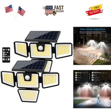 Durable  Waterproof Solar Motion Sensor Lights - 2 Pack, 4 Adjustable Heads