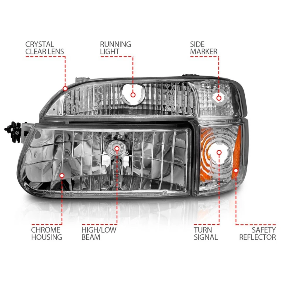 Faro cromado izquierdo y derecho Anzo 111040 para Ford Explorer 1995-2001 Foto 4 de 4