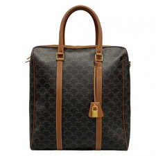 CELINE Vertical Hippo Boston Bag 194822BZJ.04LU Black Brown PVC Leather Unisex