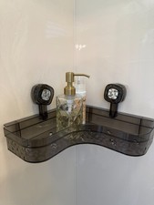 Corner Shower Caddy Clear   Suction Cup Storage Shelf Organizer Bath Tray Rack