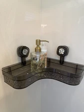 Corner Shower Caddy Clear – Suction Cup Storage Shelf Organizer Bath Tray Rack