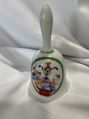 VINTAGE 1975 DISNEY CHRISTMAS 6'' BELL MICKEY MOUSE, GOOFY, DONALD SCHMID  