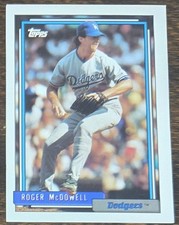 Topps 1992 Roger McDowell #713 Los Angeles Dodgers Baseball Card Base Set