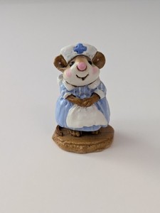 Wee Forest Folk M-095 Mousey Nurse Blue Dress & Cross Rare