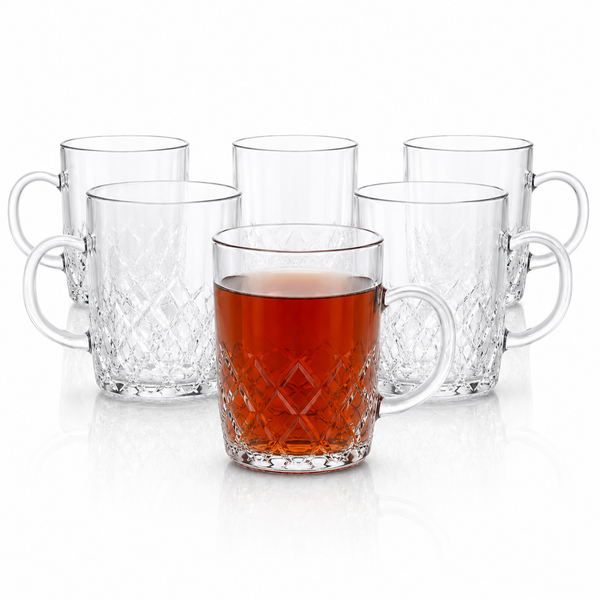 6X TeegläSer Set 200Ml Klarglas Kaffeebecher Glastassen GläSer Mit Henkel-image