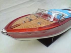 Riva Aquarama 26" Quality Wood Model Boat White-blue Handmade Italian Boat