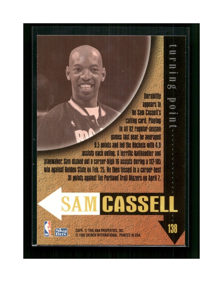 199596 SkyBox Premium Houston Rockets Basketball Card 138 Sam Cassell