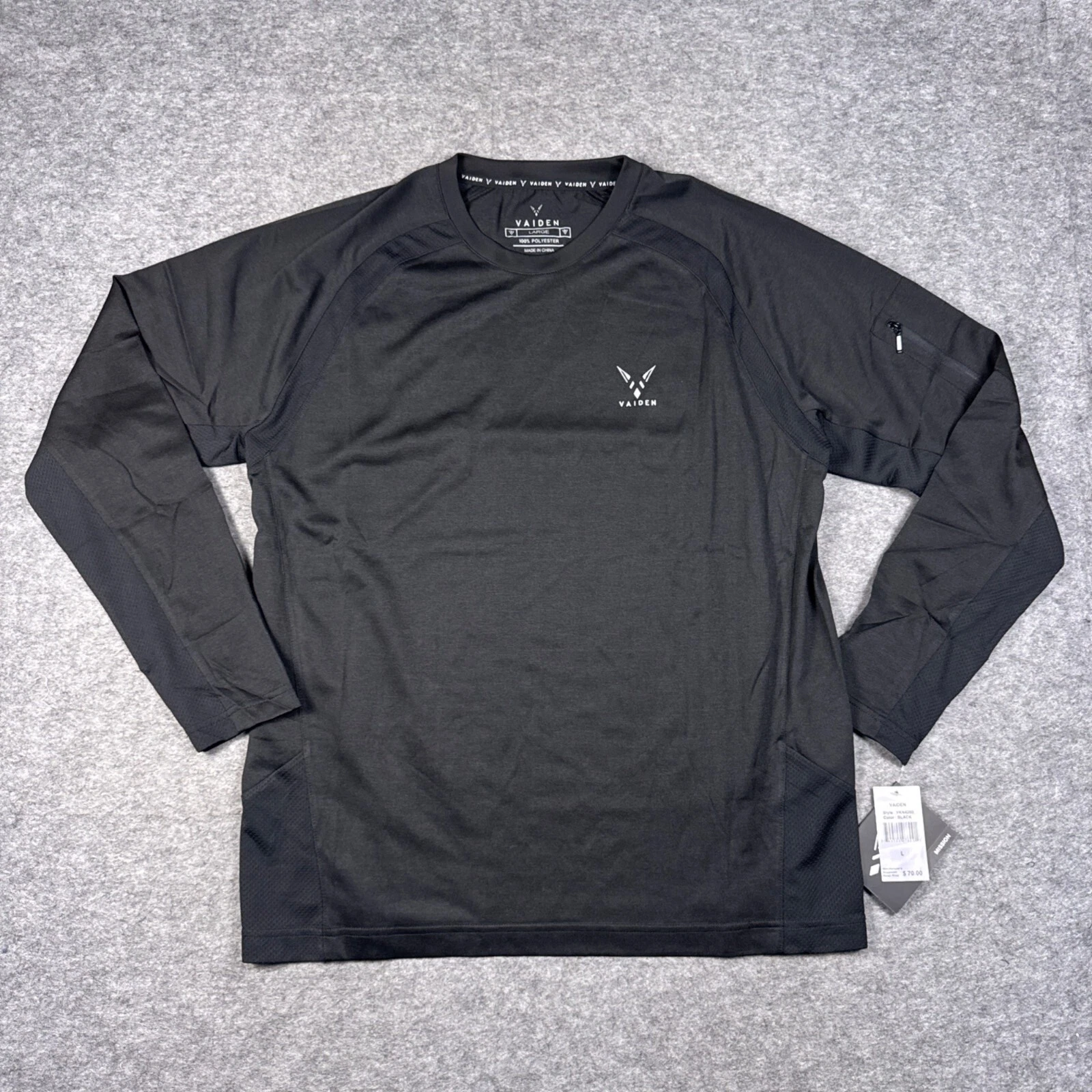 Vaiden T Shirt Mens Large Black Performance Athleisure Tactical Tech