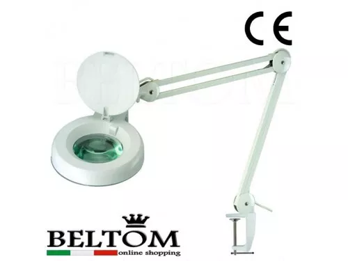 LENTE D'INGRANDIMENTO 5 DIOTTRIE CON MOLLE INTERNE LAMPADA E MORSETTO ESTETISTA - Foto 1 di 1
