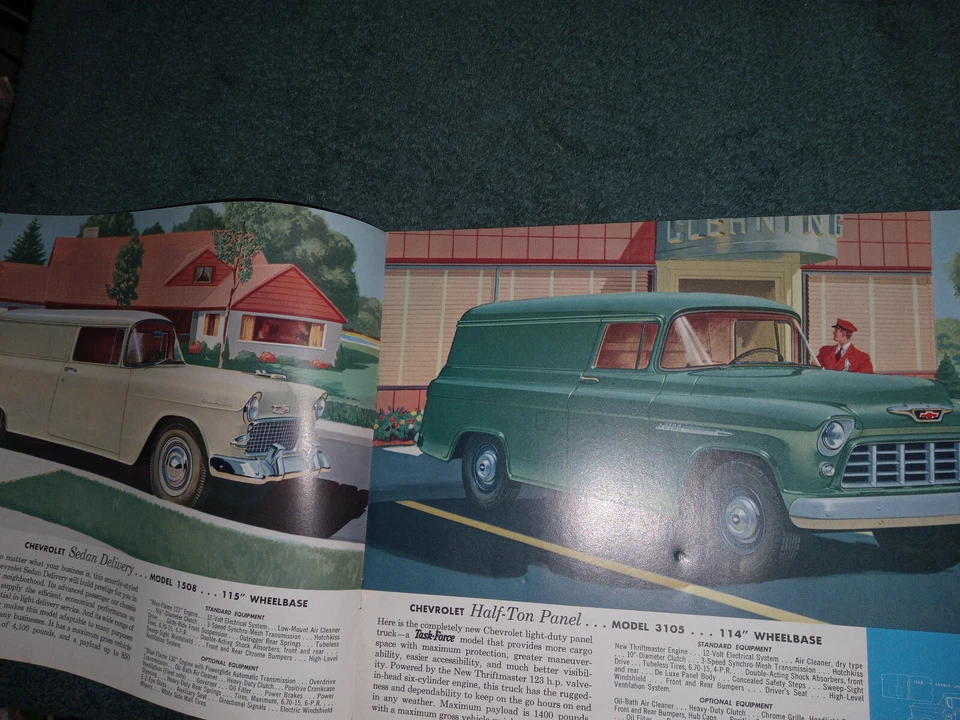 1955 CHEVROLET PANEL TRUCK & SEDAN DELIVERY SALES BROCHURE / ORIGINAL CATALOG - Image 2 of 4