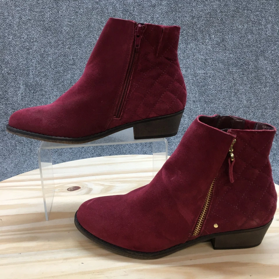 Botas de Montaña Blancas Para Mujer 7 M Jodi Botín Borgoña Gamuza Cuero Bloque Foto 2 de 4